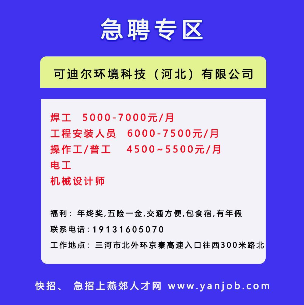 燕郊最新招聘信息全面概览