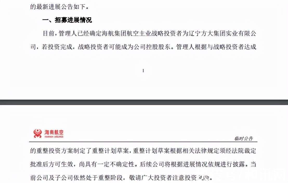 海航控股重组最新动态深度剖析