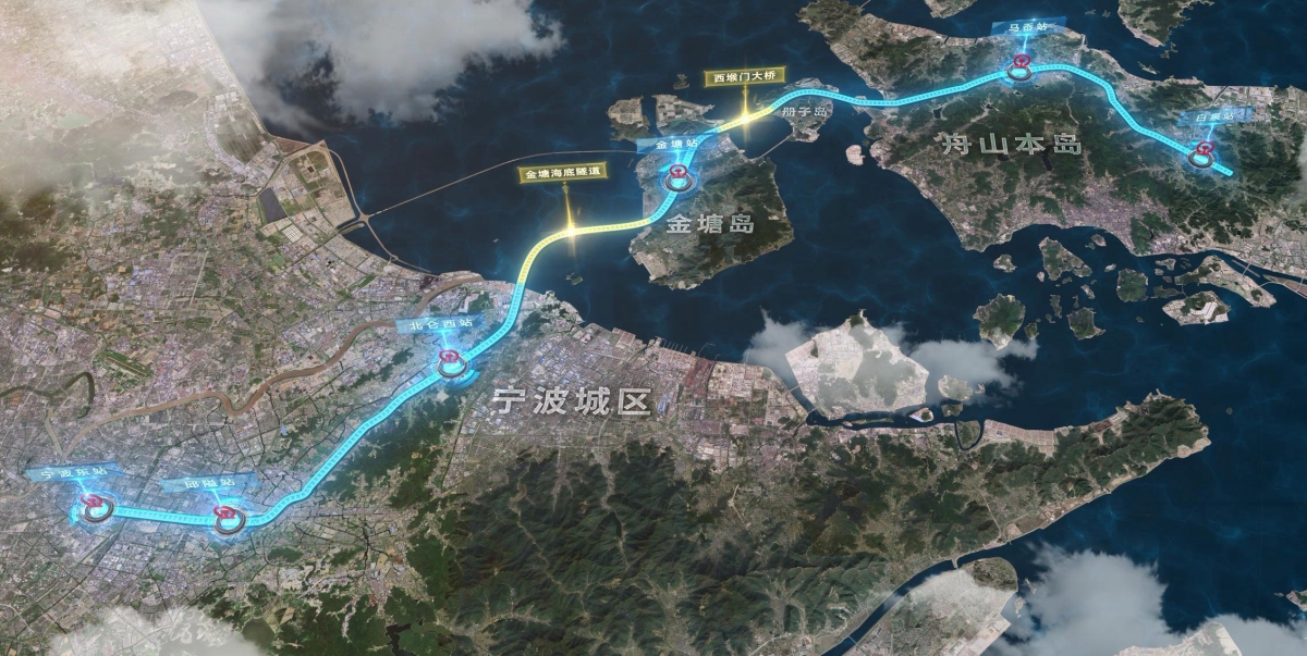 甬舟铁路最新路线图，宁波至舟山新交通动脉亮相